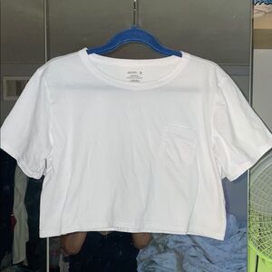 Jockey Classic White Cropped Tee NWOT Size XL